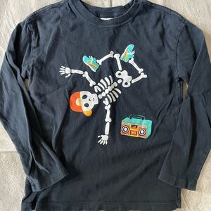 Hanna Andersson Black Long Sleeve Skeleton Tee